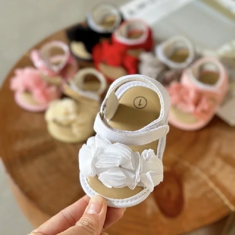 Baby Boys Girls Sandals Soft Sole Summer Infant Wedding Dress Flat Shoes Beach Sandal Newborn Crib Shoes First Walkers