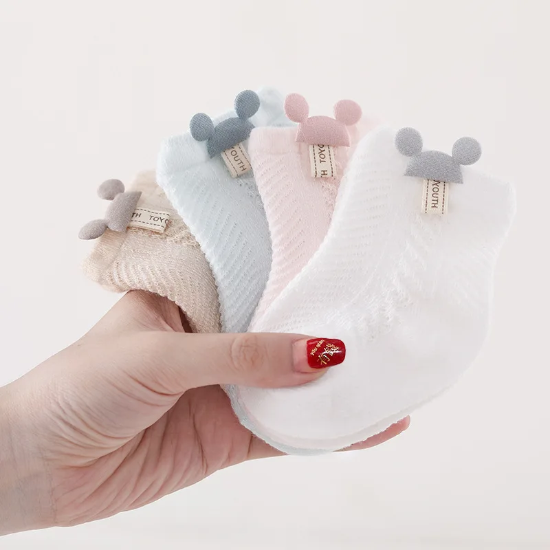 Summer Thin Mesh Baby Girls Boys Ankle Short Socks Cute Kawaii Rabbit Mouse Children Hollow Out Baby Newborn Soft Socks Clothes