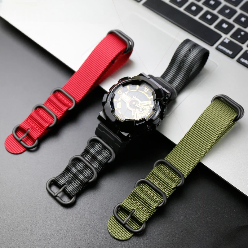 Scrivi Cinturino Per Casio Gshock Ga100 Gd120 Ga700 Dw5600 Cinturino In Tela Di Nylon Accessori Impermeabili Resistenti Al Sudore 16X22Mm
