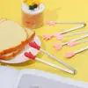 Creative Silicone Stainless Steel Mini Snack Food Tongs Non-slip Handles BBQ Bread Ice Cube Clip Kitchen Accessories BBQ 4