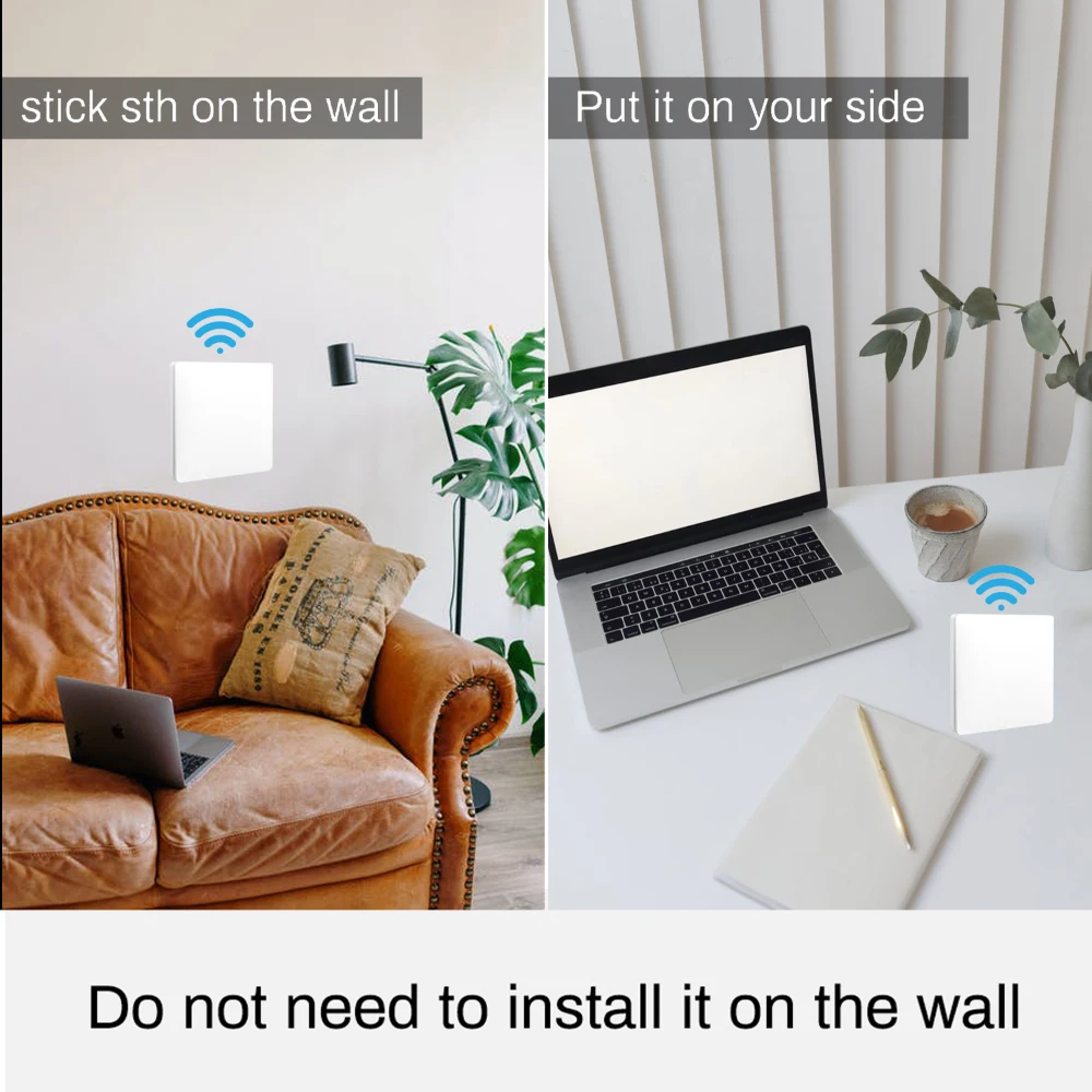 Tuya 무선 스마트 Wifi 조명 스위치 자체 전원 버튼 벽 스위치 배터리 없음 433Mhz 컨트롤러 220V 16A 인터럽터 Alexa