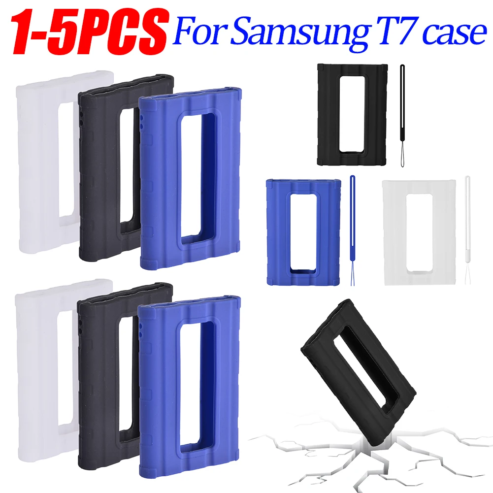 삼성 T7 쉴드 실리콘 SSD 스킨 슬리브 케이스, 랜야드 포함, 휴대용 솔리드 스테이트 드라이브, 스크래치 방지 보호 커버..