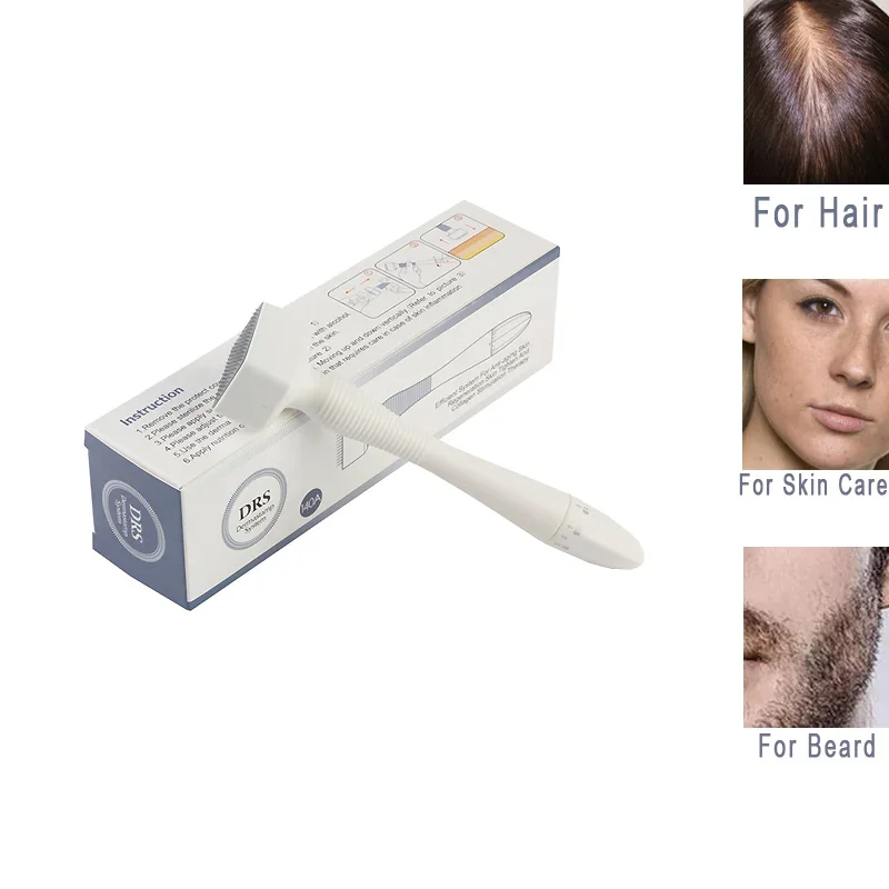 Barba Microneedle Derma Stamp Lunghezza Dell'Ago Regolabile Drs140 Aghi Reali Per Mts Cura Della Pelle Minoxidil Crescita Dei Capelli Microneedling