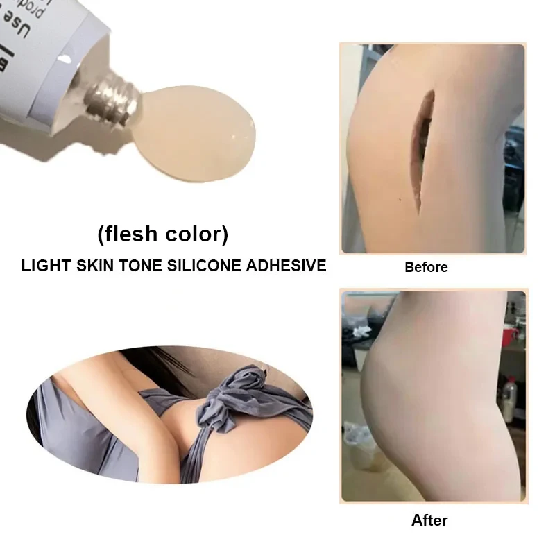 Silicone Materials Special Glue Skin Color Silicone Doll Model Repair Bonding Agent Doll Wound Hole Repair Soft Not Hard
