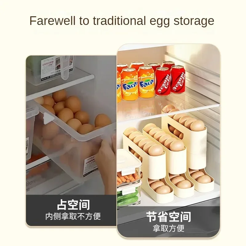 4layer Slide Egg Storage Box Ladder Style Egg Box Storage Refrigerator Side Door Large Capacity Automatic Egg Rolling Machine 3