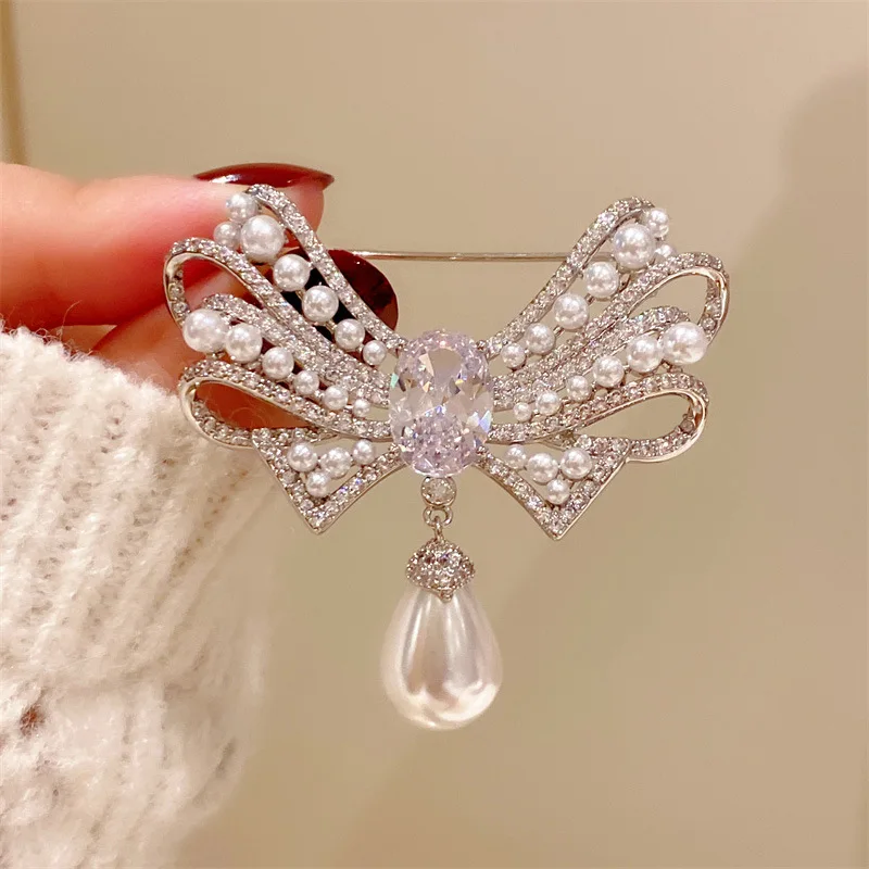 Brooches For Women Girl Silver Color Imitation Pearl Bowknot Cute Fashion  Accessories Fine Jewelry Party Gift Brooch - Brooches - AliExpress