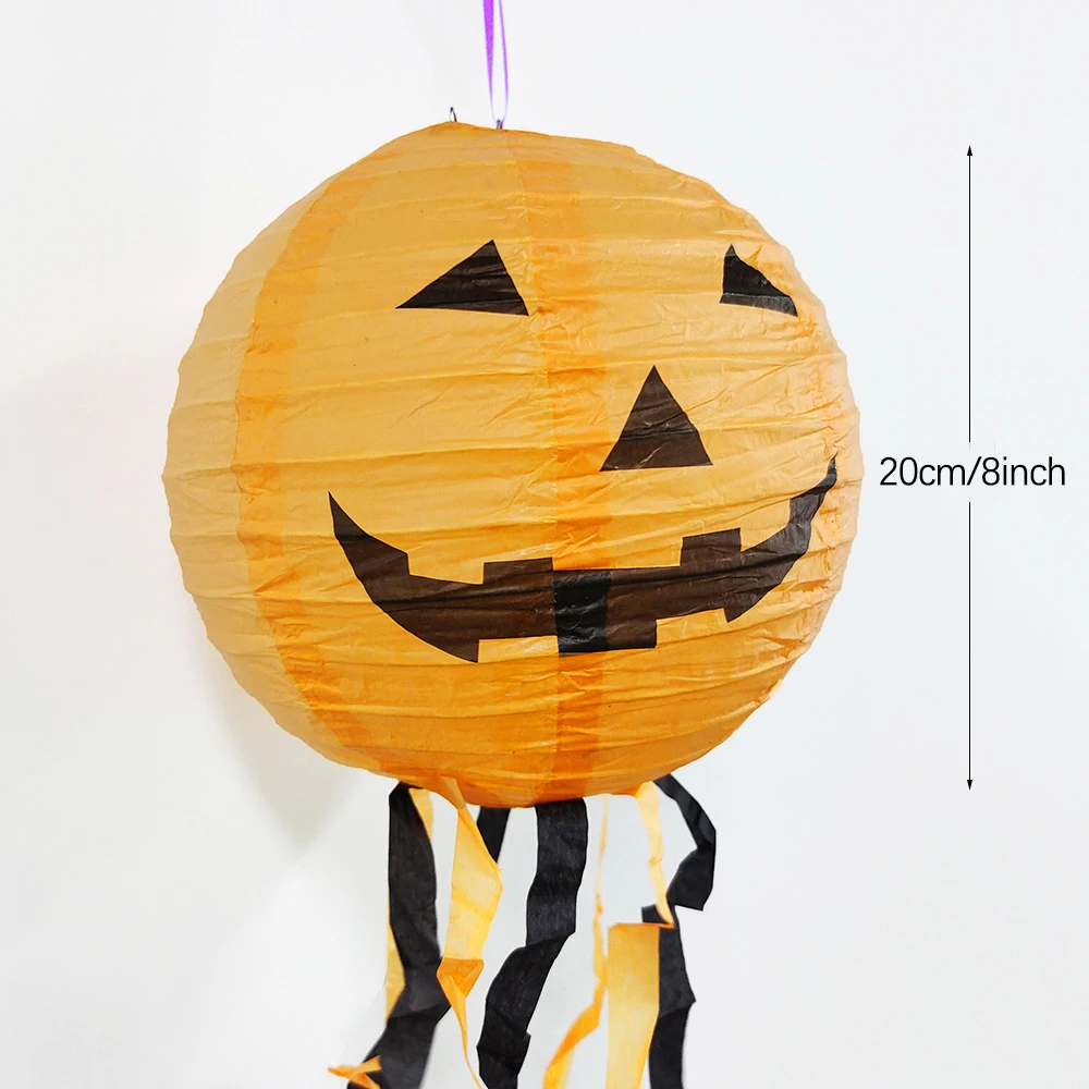 1/5pcs Halloween Papier Laterne Kürbis Geist Halloween Tür Quasten Laterne Dekor für DIY Halloween Party Dekorationen liefert – Detail 7