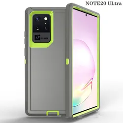 Triple Protection Heavy Duty Shockproof Dustproof Phone Case Cover - S22ULTRA (Green Dark Grey)