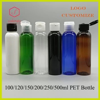 20/50 pz 100ml bottiglia di plastica con coperchio a ribalta 120ml 200ml PET Folder coperchio bottiglia riutilizzabile 150ml 500ml bottiglie da viaggio QY33001 1