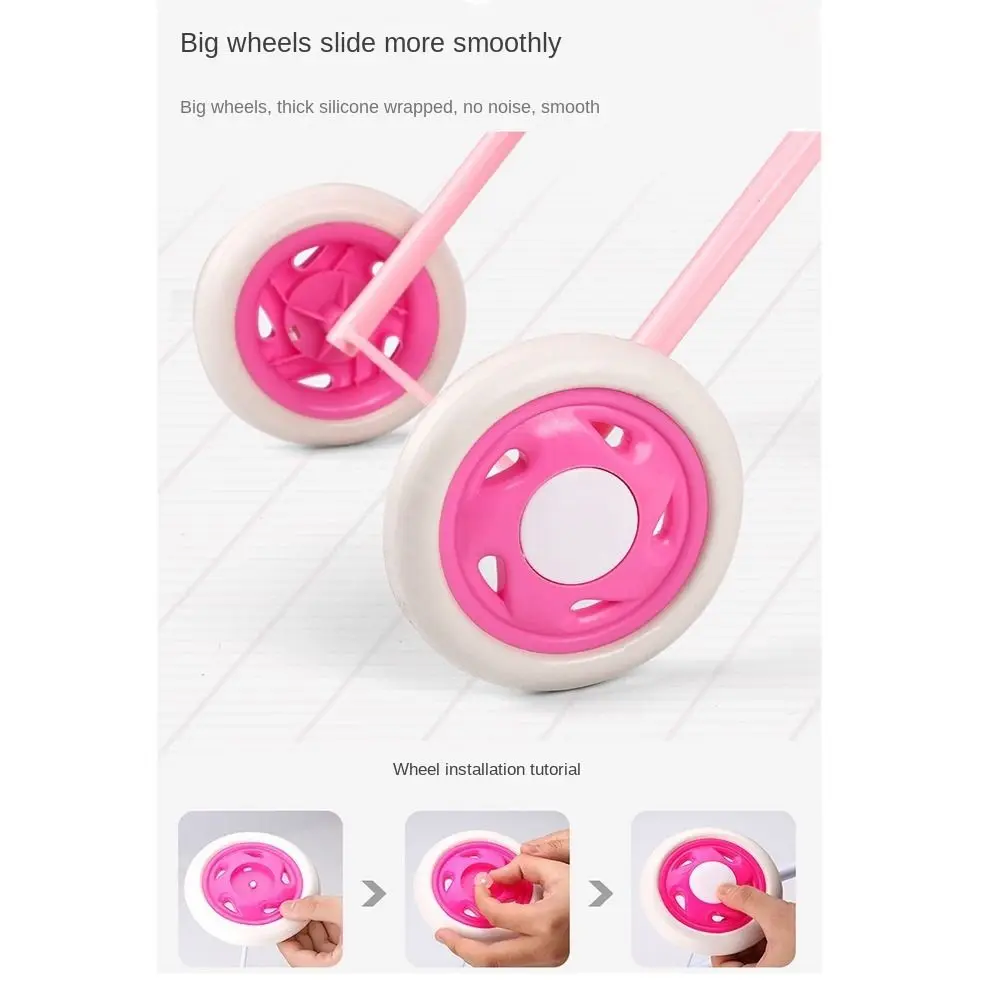 Trendy Plastic + Metal Dolls Pram Iron Support Frame Play Game Stroller Role Play Furniture Toy Little Girls Boys