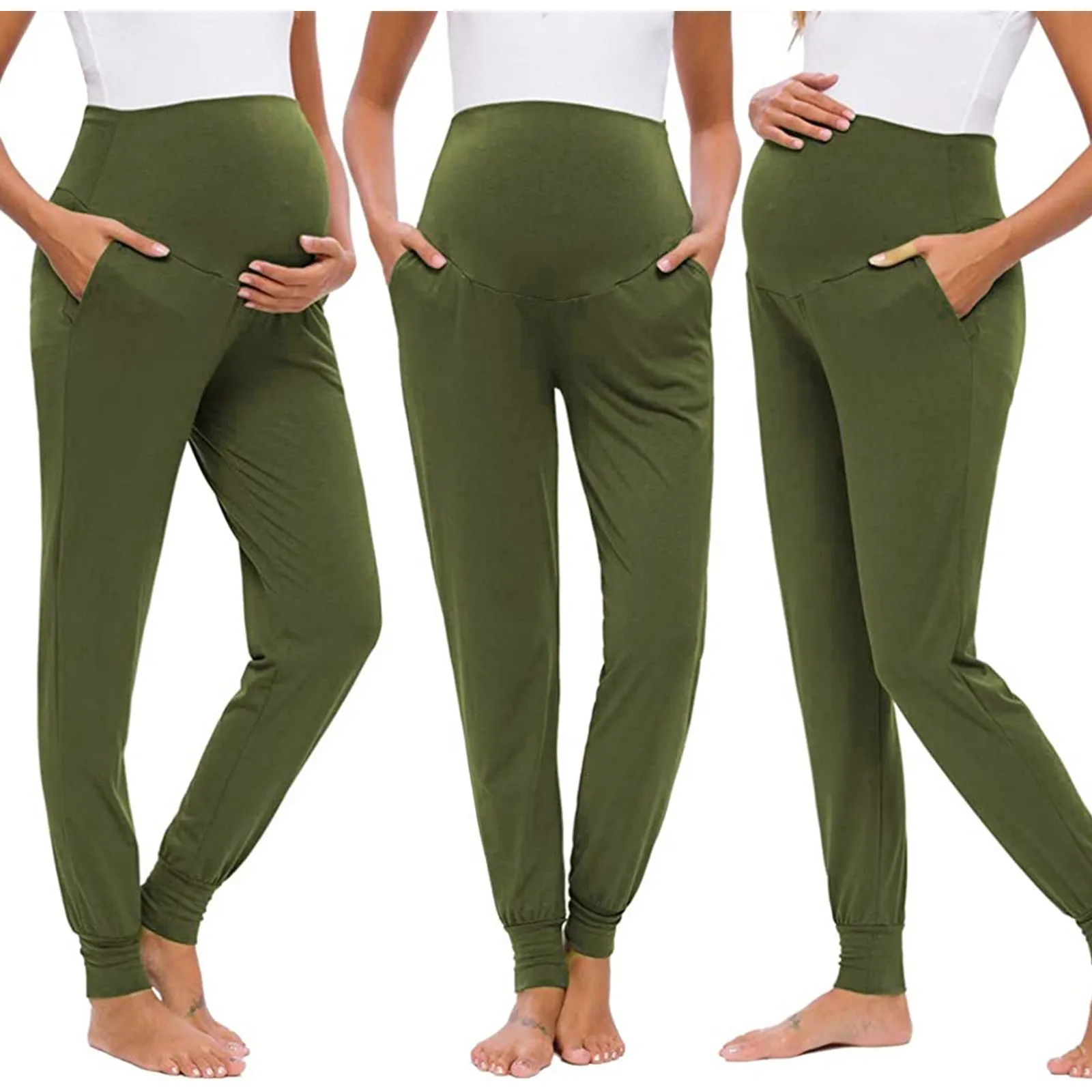 Maternity Leggings Maternity Pants Soft Slim Adjustable Waist Pregnant Women
