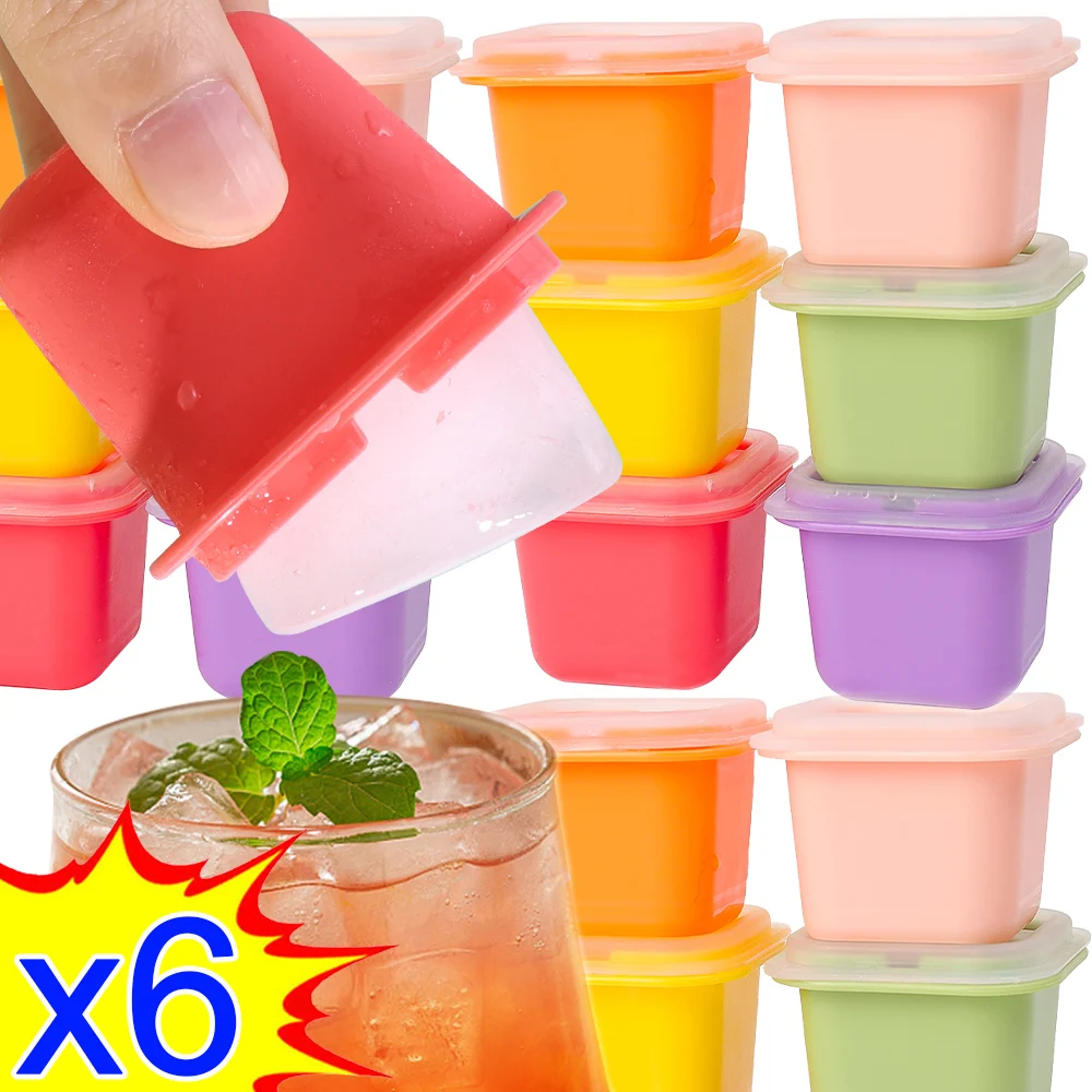 

6/1Pcs Square Ice Ball Mold New Frozen Whiskey Drinks Ice Cube Mold Creative Homemade DIY Jelly Pudding Frozen Ice Hockey Molds