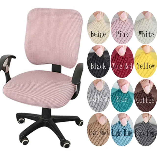 2Pcs/Set High Elastic Plaid Velvet Office Chair Covers Thicken Computer Spandex Split Seat Cover Armchair Cover Home Textile 1