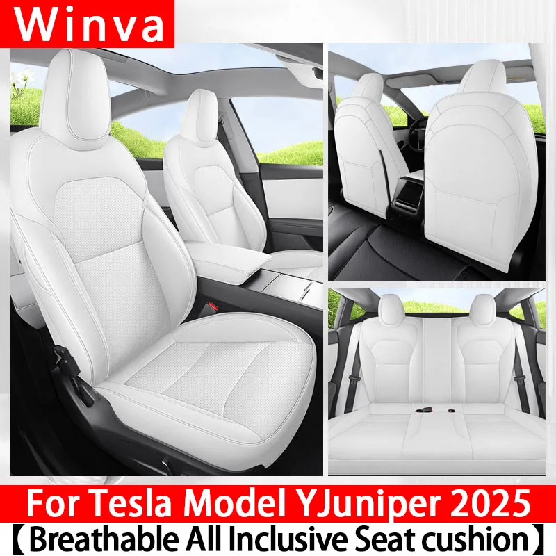 Full Set Seat Covers For Tesla Model Y Juniper 2025 Leather Breathable comfortab