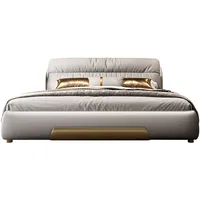 Lits Double nordiques Queen, minimaliste, moderne, crème, espace de rangement, Letto Matrimoniale Multifunzione, meubles de chambre à coucher 6