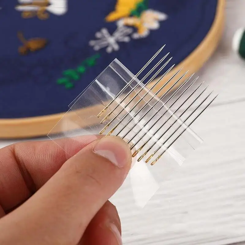 2/5Pack Stainless Steel Self Threading Needles Hand Sewing Needles Easy Threading  Needles For DIY Embroidery