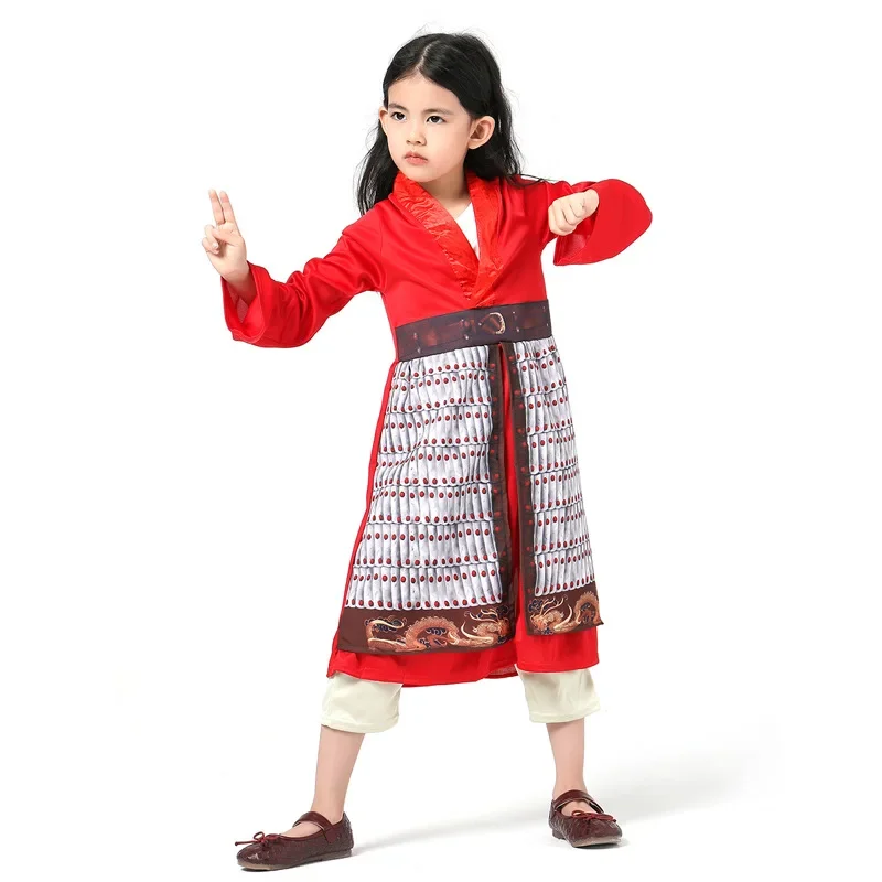 

Child Girl Brave Mulan Cosplay Kids Fancy-dress Party New Classic Live Action Movie Character Traditional Chinese Costumes Dress
