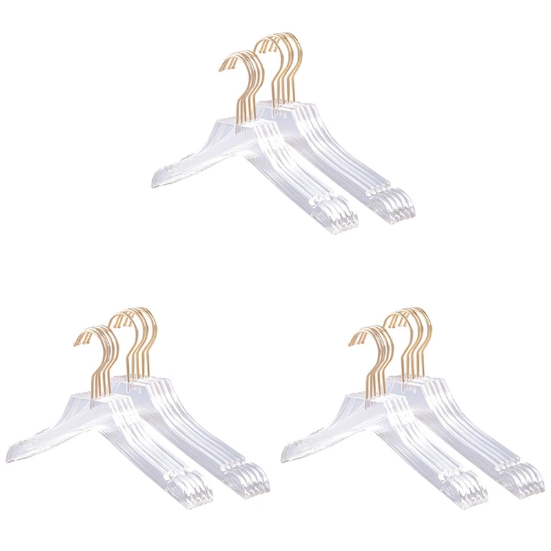 레이디 키즈 l에 대 한 노치와 골드 후크, 투명 셔츠 드레스 옷걸이와 15 Pcs 분명 아크릴 옷 걸이