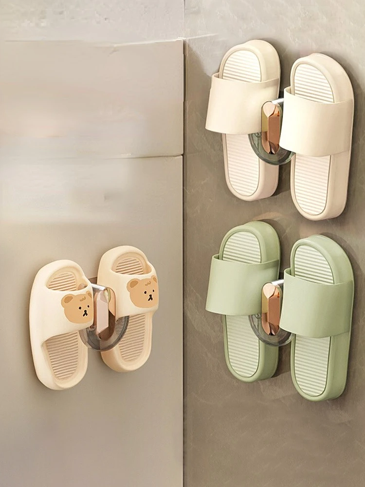 

Bathroom Slippers Rack Perforation-free Wall Hanging Toilet Shelving Toilet Door Behind Shoe Hanging Shoe Hanger Artifact Drain