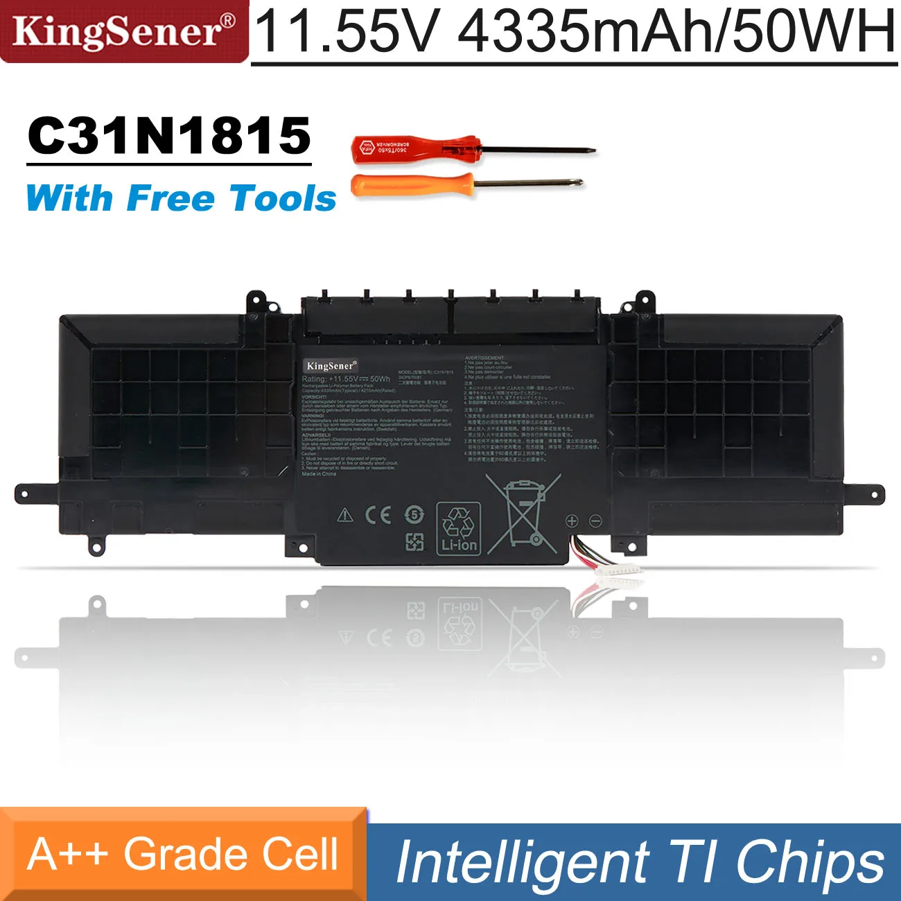 Kingsener-bateria Original do Portátil para Asus Zenbook 13 U3300fn Ux333 Ux333fa Ux333fn Rx333fa Rx333fn 4335mah C31n1815