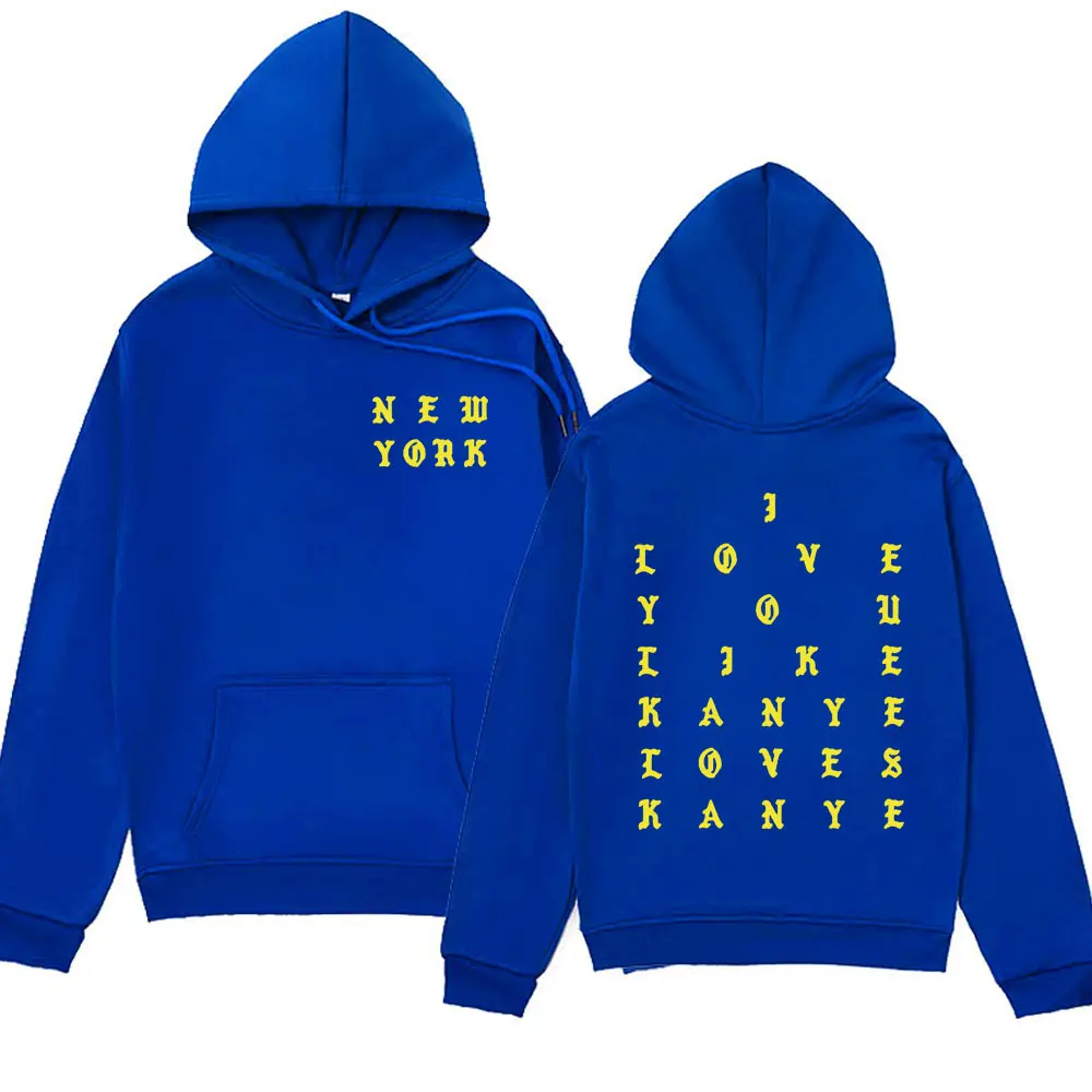I Love You Like Kanye West Graphic Print Hoodies Hip-Hop Rapper Men's Women's Sweatshirts Vintage Streetwear Unisex Pullover