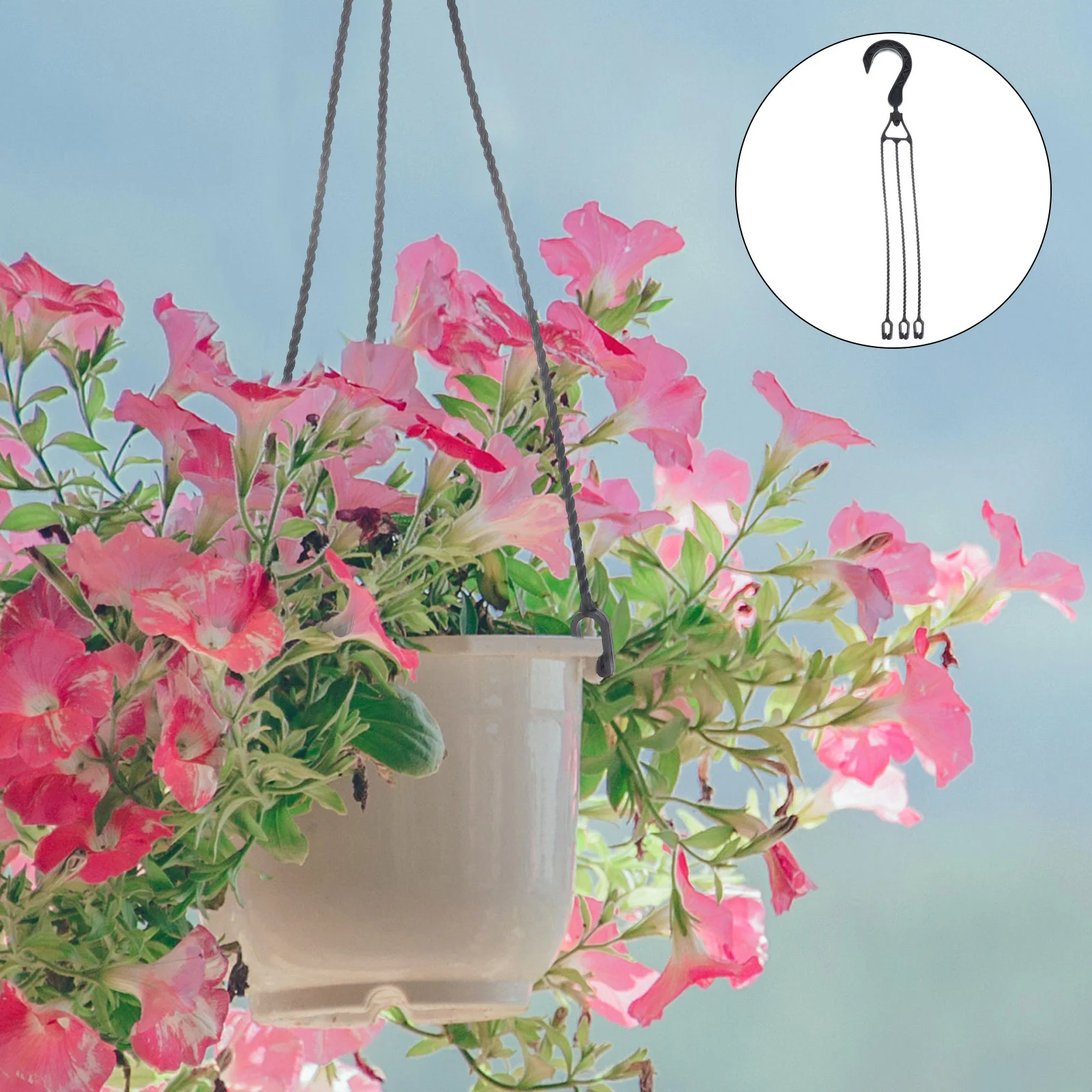 

5 Pcs Hanging Basin Hook Flower Pot Chain Hooks For Garden Planter Plastic Flowerpot Pots The