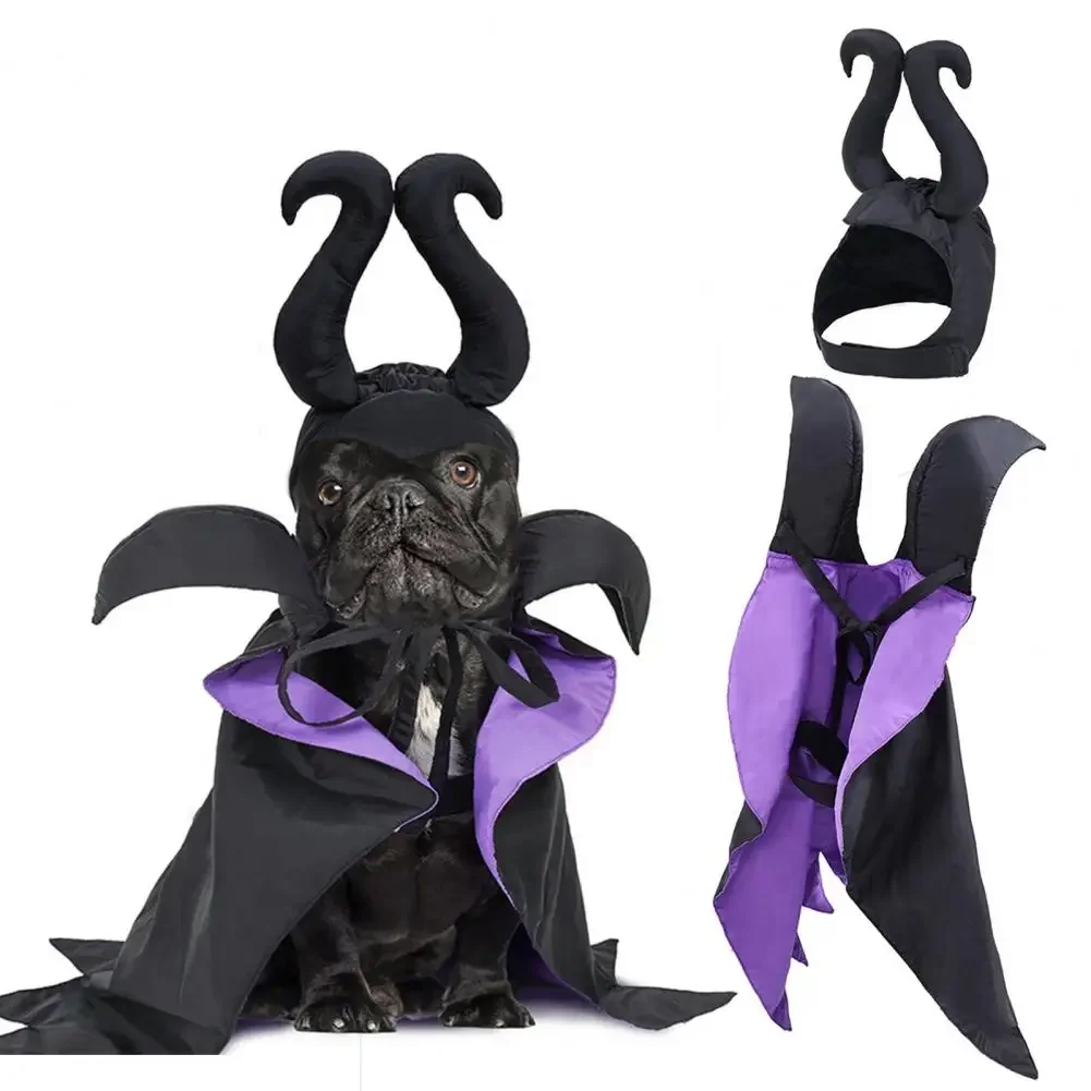 Pet Costumes Halloween Pet Witch Costume Adjustable Funny 3D Pet Cloth For Small Large Dog Cat Cosplay Hat Cloak Puppy Halloween Accessories