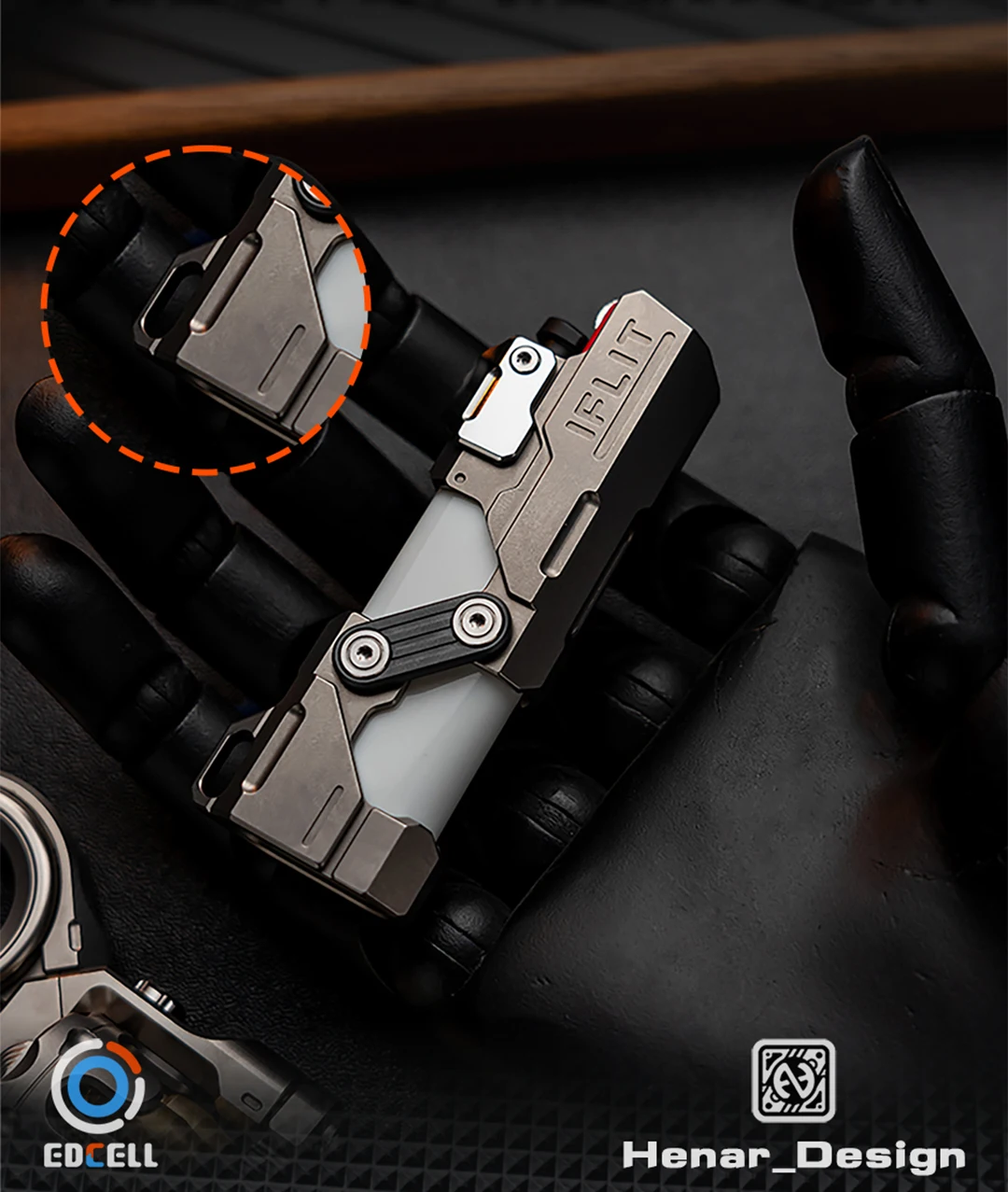 EDCELL フィジェットトイ EDCELL IFRIDUS EDC フィジェット スライダー ファイア シェル メタル