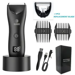 Intimate Grooming Waterproof Electric Trimmer for Men - Gentle Shaver for Sensitive Areas (Black kit)