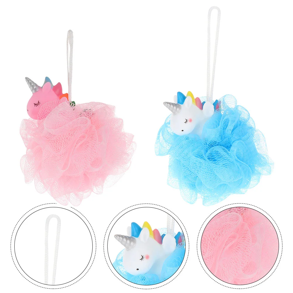 

2 Pcs Unicorn Bath Ball Gloves for Kids Foaming Shower Scrubber Body Rich Clean Foams Balls Loofah Sponge Child Scrubbing