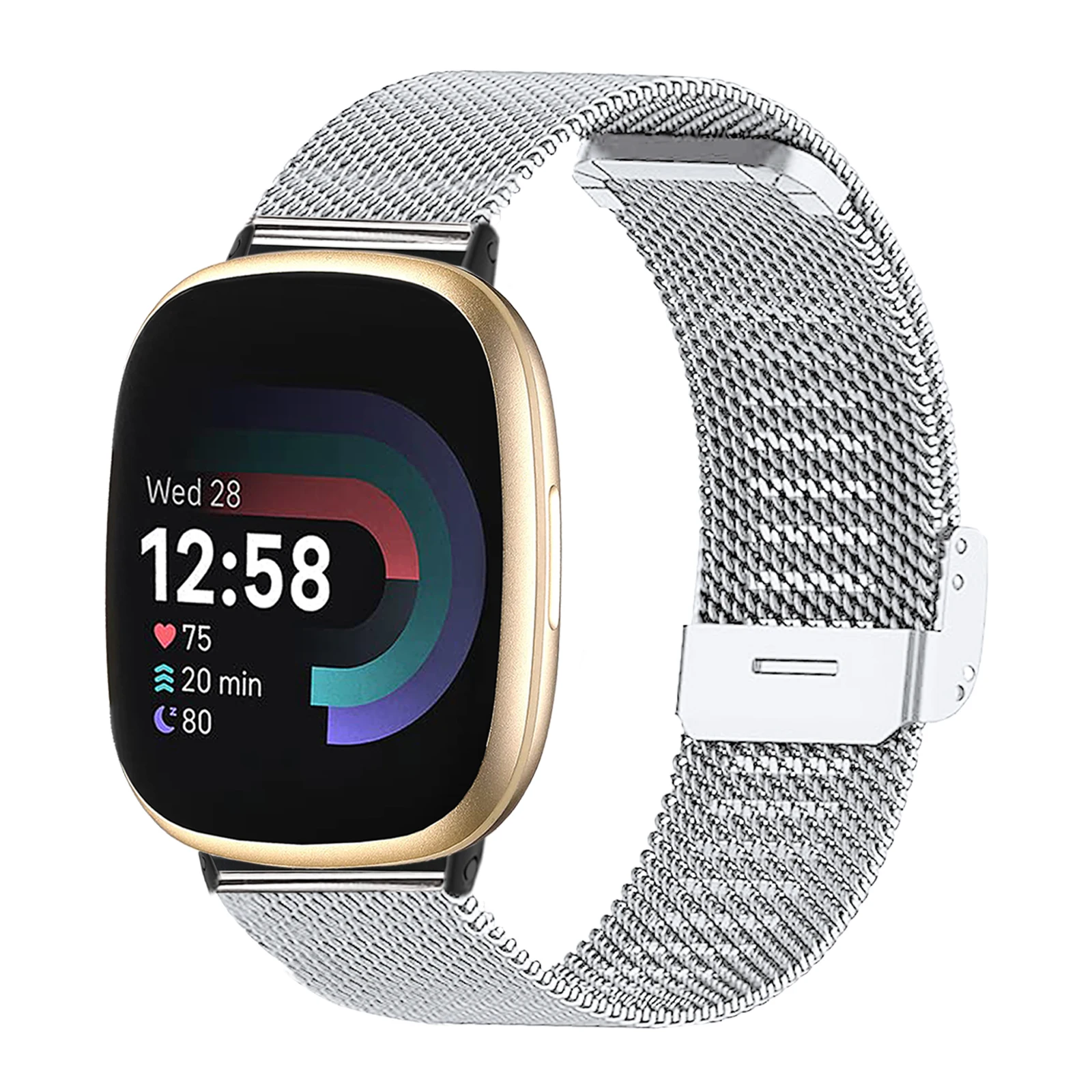 Fitbit Versa 3/Versa 4 용 밀라노 메쉬 스트랩, Fitbit Sense/Sense 2 용 스테인리스 스틸 스마트 워치 팔찌 루프