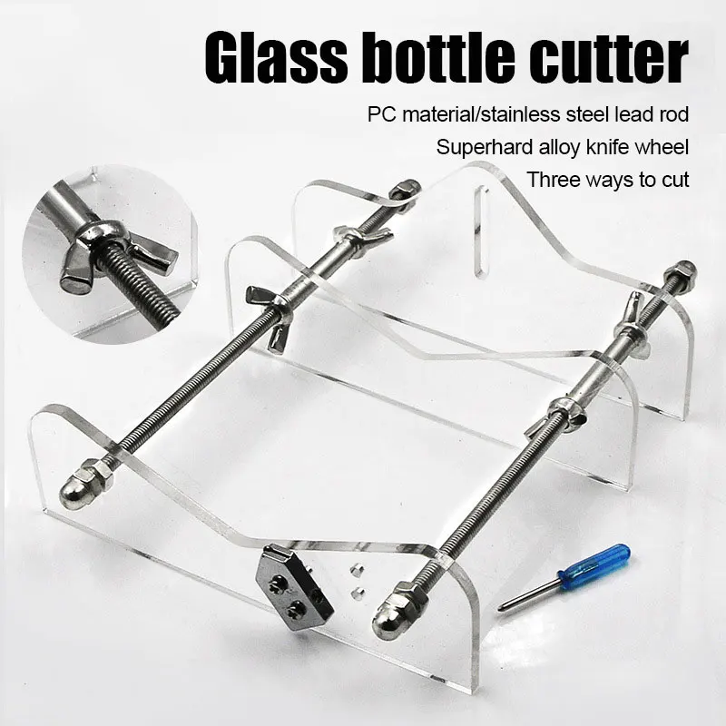 

DIY Glass Bottle Cutter Tool Square Round Wine Beer Glass Sculptures Cutter Machine for Glass Bottles 20-230mm Cutting Hand Tool