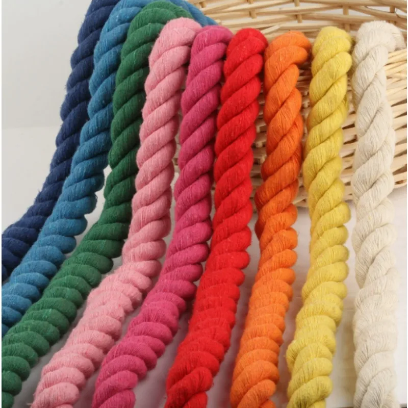 다양한 색상의 10mm 두께 면로프 꼬임끈, 정원 가꾸기, 매듭질, DIY 공예, 웨딩 장식, 선물 포장 및 애완동물 장난감용