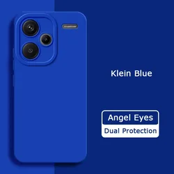 Luxury Angel Eyes Square Liquid Silicone Case - Premium Soft Cover for Redmi Note13Pro Plus (Klein Blue)