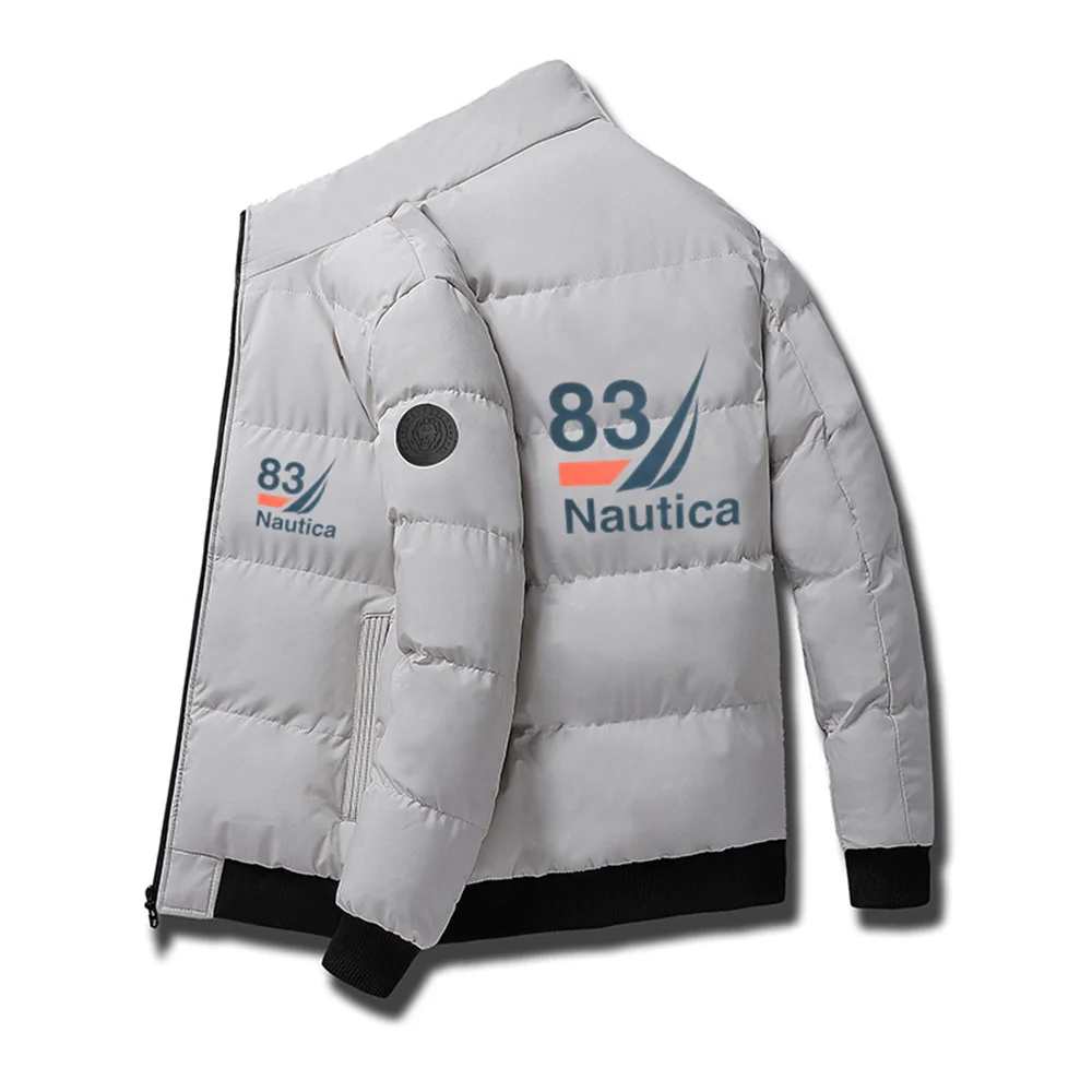 

Men's new winter cotton jacket jacket jacket, brand printed design, men's fashionable casual stand collar