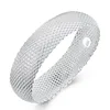 Fashion Silver Color Big Web Bangle Bracelet For Women 925 Stamp Wedding Engagement Trendy Jewelry Factory Price Wholesale 2