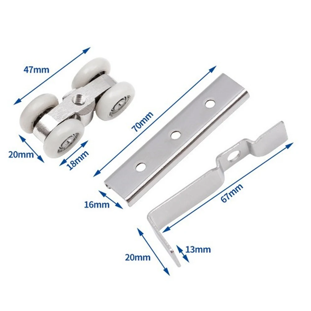 Sliding Door Roller 1 Pair Hardware Slide Doors Pulley Wheels Rail Track Pulley Wardrobe Moving Door Hanging Wheel
