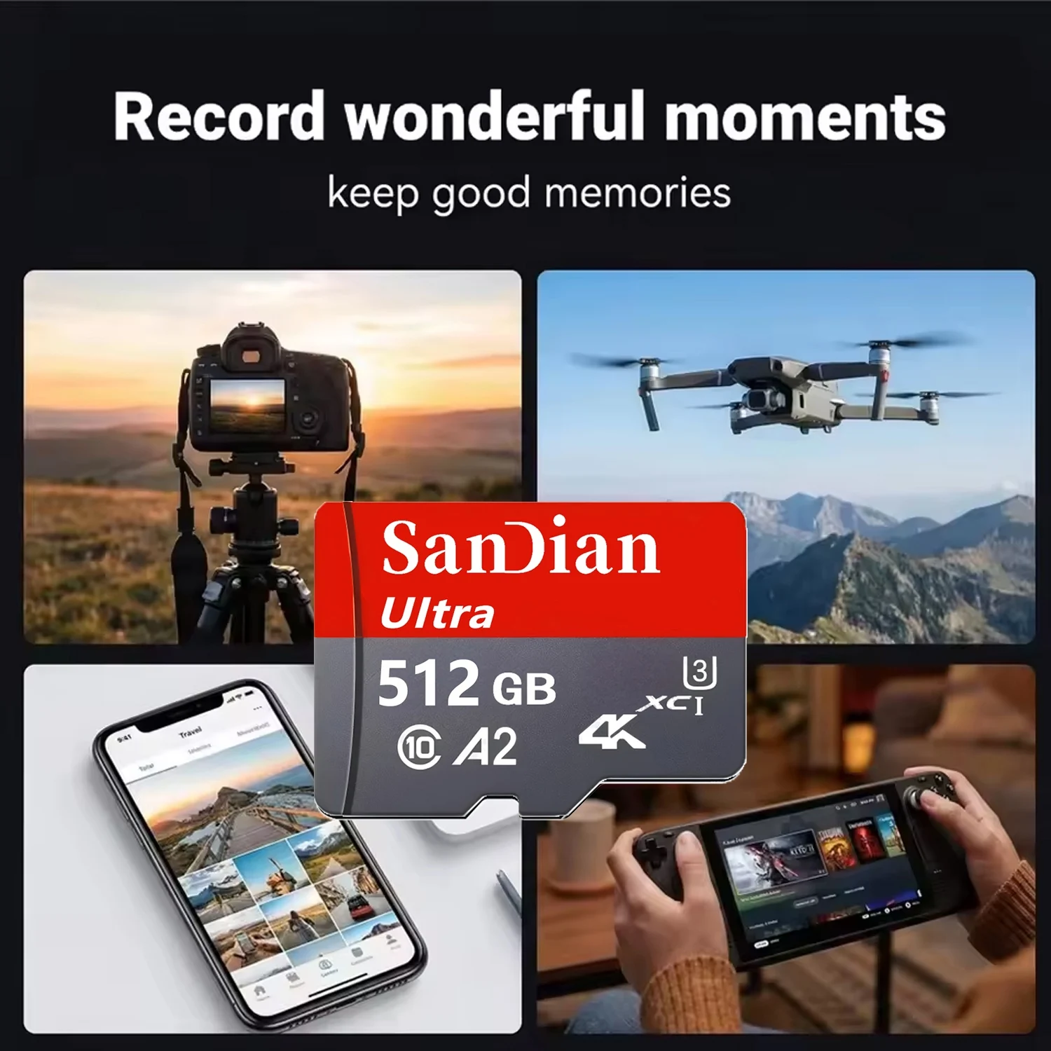 High-Speed Waterproof Memory Card - Full HD, Fast Transfer, X-Ray Proof, Multiple Storage Options