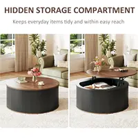 Round Coffee Table with Storage, 31.5" Lift Top Coffee Table, Mid Century Modern Coffee Tables for Living Room,, Customized 4