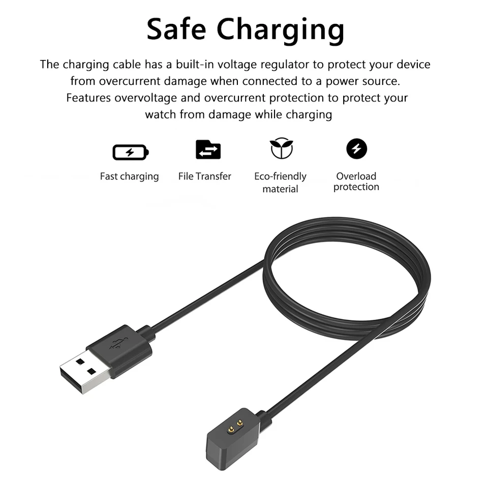 Ermorgen 2 pièce USB Câble Compatible pour Xiaomi Band 10/9 / 8 Pro / 8/8 Active, Redmi Watch 5 Active / 4/3 / 3 Lite/ 3Active/Band 2 Chargeur, 3.3 FT / 1M - Noir + Blanc Ermorgen 2 pièce USB Câble Compatible pour Xiaomi Band 10/9 / 8 Pro / 8/8 Active, Redmi Watch 5 Active / 4/3 / 3 Lite/ 3Active/Band 2 Chargeur, 3.3 FT / 1M - Noir + Blanc