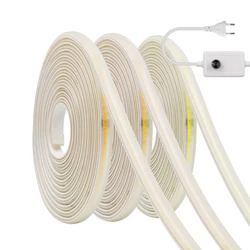 220V Dimmable COB Led Strip Light with Switch Dimmer Power Kit 288LED/m Adjustable Brightnes Flexible LED Lamp Linear Lighting