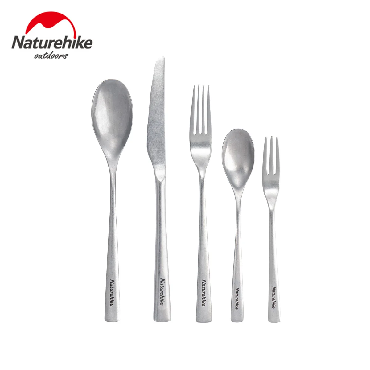 

Набор столовых приборов Naturehike NH21SJ003 из нержавеющей стали в стиле ретро для кемпинга, уличный комплект из пяти предметов, подходит для повседневного и уличного использования