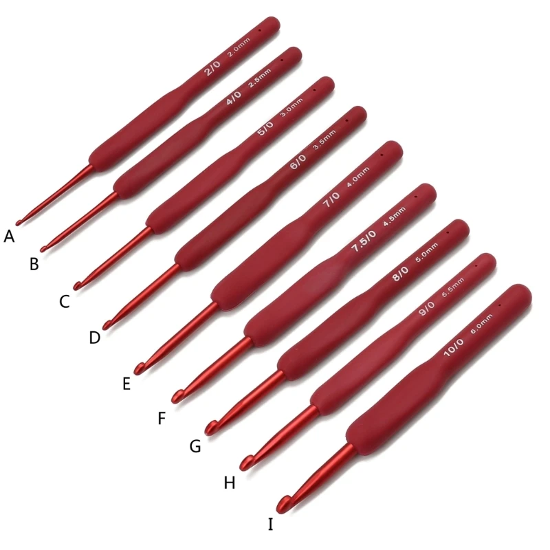 Manico Ergonomico Uncinetto Aghi Per Uncinetto Lisci Leggeri 2Mm-6Mm Ferri Da Maglia Extra Lunghi Per Mani Artritiche