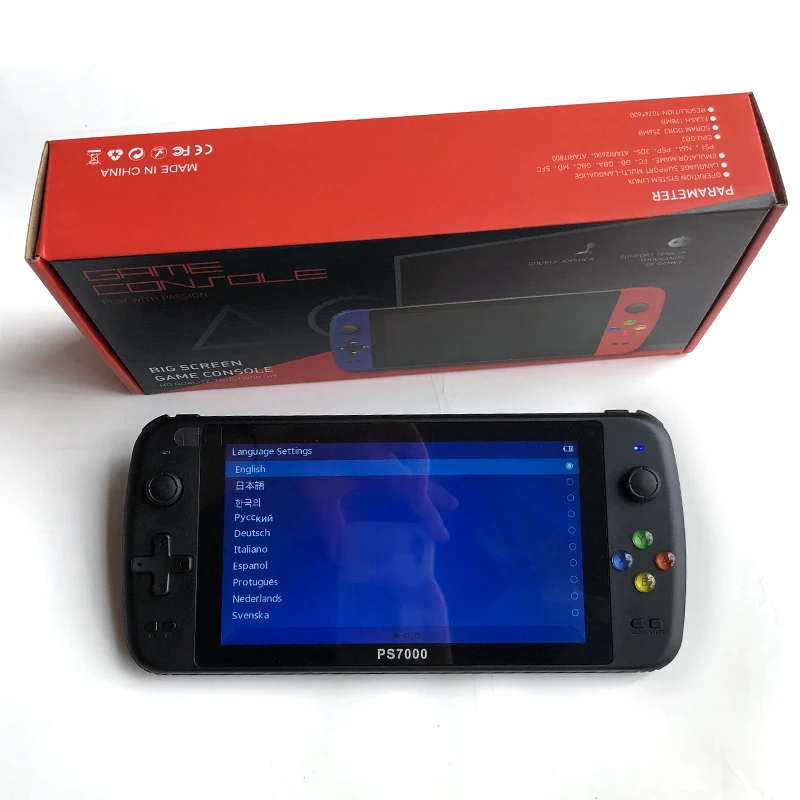 ps7000 game console with 2 gamepads 64GB 5000 free games for MAME/CPS/SegaMD 7 inch Handheld Classic Portable Game Console