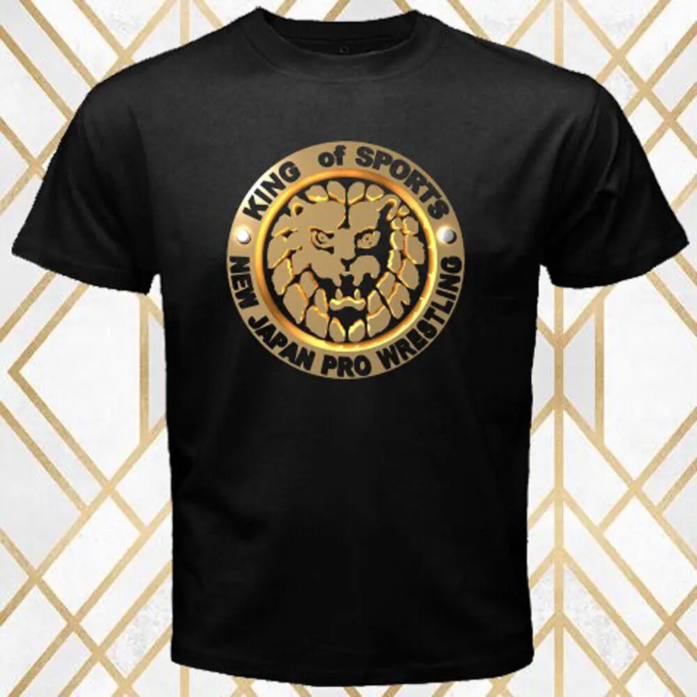 NJPW новая японская профессиональная футболка с логотипом борьбы, Мужская черная футболка размера S 3XL с длинным или коротким рукавом
