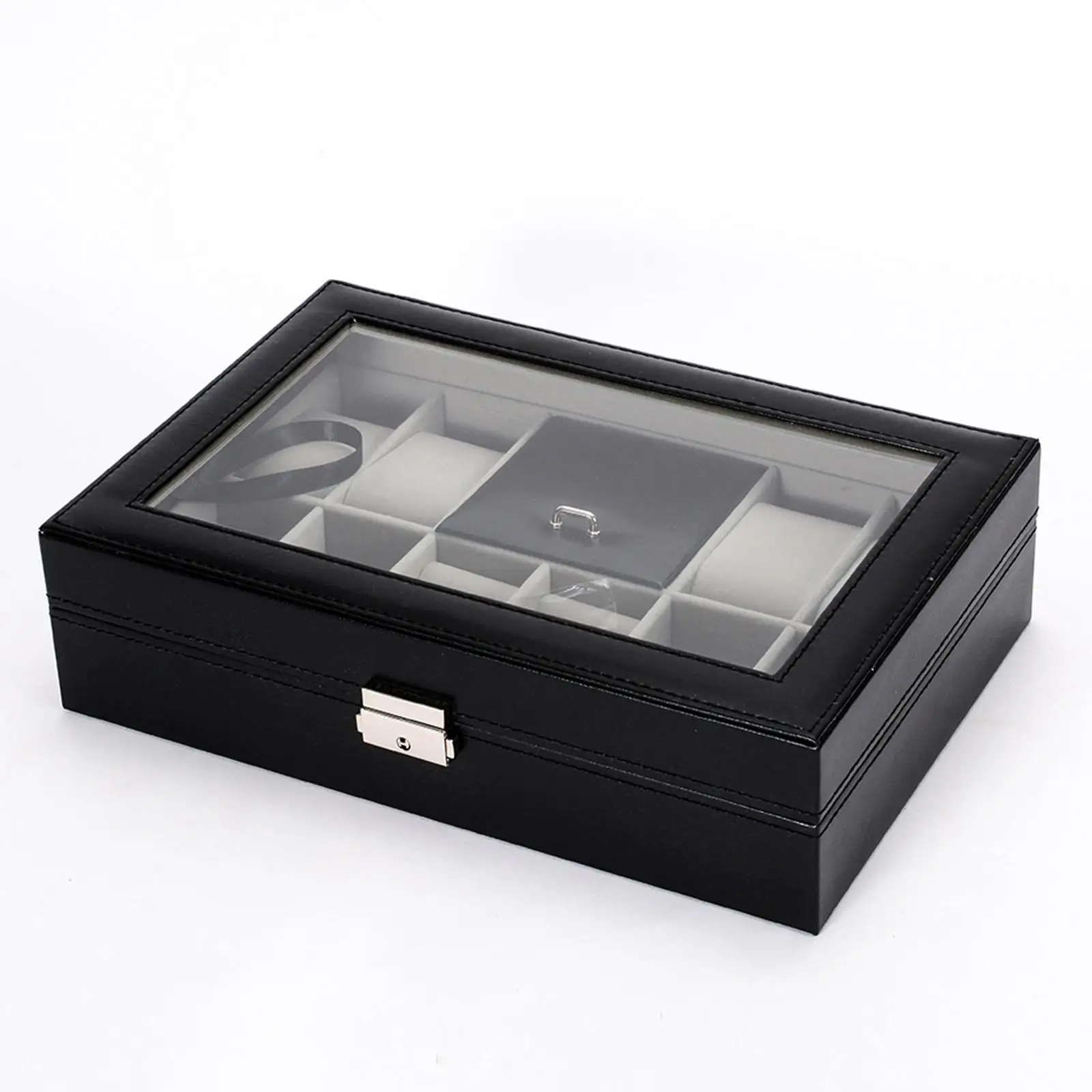 8 Slots Watch Box Collection Watch Holder Display Case Jewelry Box Gift