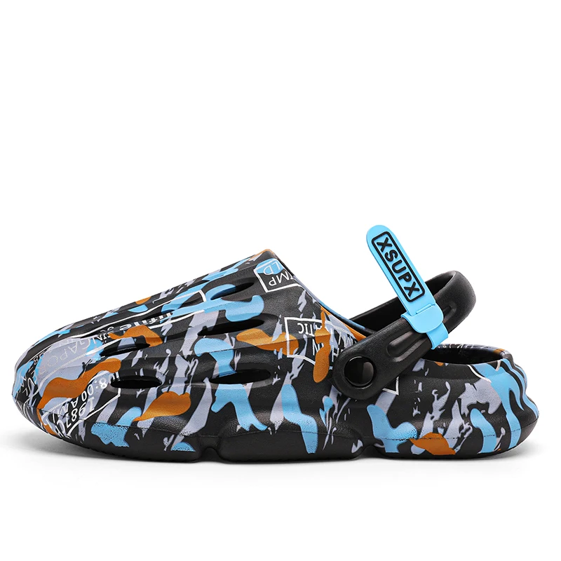 Sandales de plage à plateforme creuse, pantoufles d'été décontractées EVA pour hommes, chaussures perforées d'extérieur_voghion.com