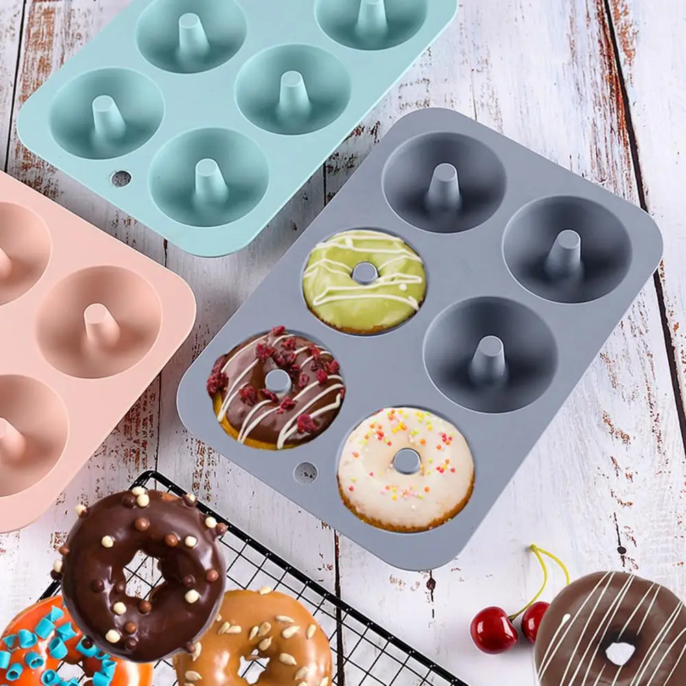 Description Picture 2 of itemSilicone Baking Pan For Pastry Donuts Silicon Form Doughnut Mould DIY Cake Chocolate Dessert Bakery Tools 6 Full-Size Doughnuts