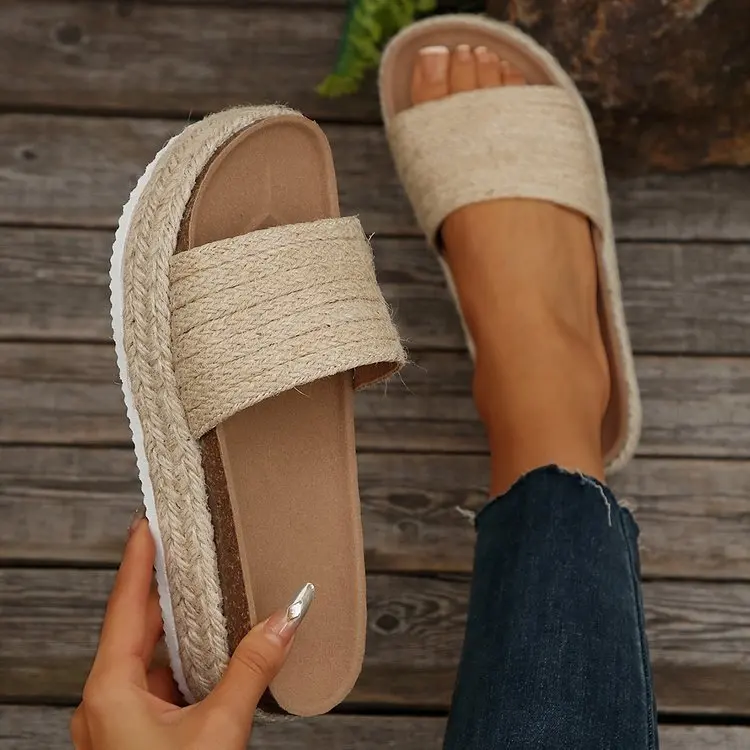 Shevalues Damen-Hausschuhe mit neuem Webmuster, 2025, modische Strandschuhe mit dickem Boden, weicher Komfort, Sommer-Slides, lässige Damen-Haussandalen – Detail 11