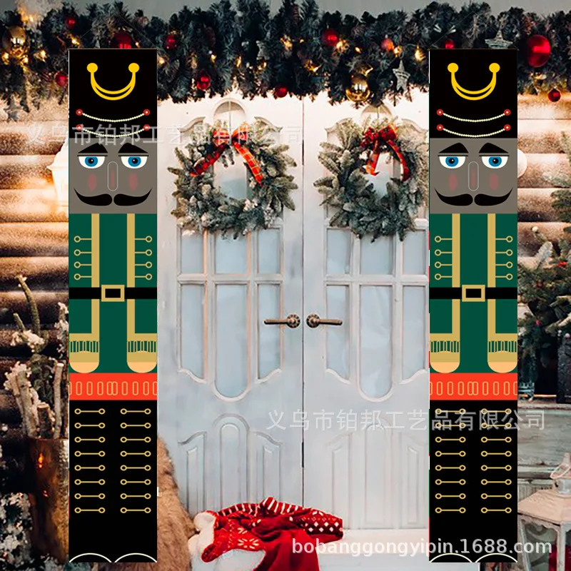 VIKAMA 2025, neue Weihnachtspaare, Weihnachtsmann, Soldat, Außendekoration, für drinnen und draußen, hängendes Türbanner – Detail 3